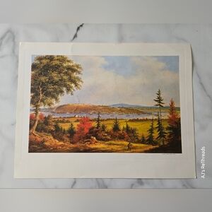 Vintage Scenic Landscape Art Print “Quebec From Pointe Levis” – 14x11 Lithograph